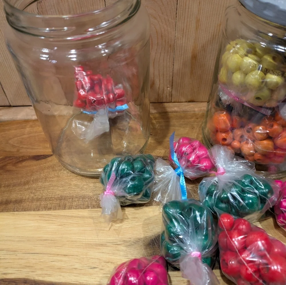 Glass Jar Jewelry Organizer with Gray Lid
